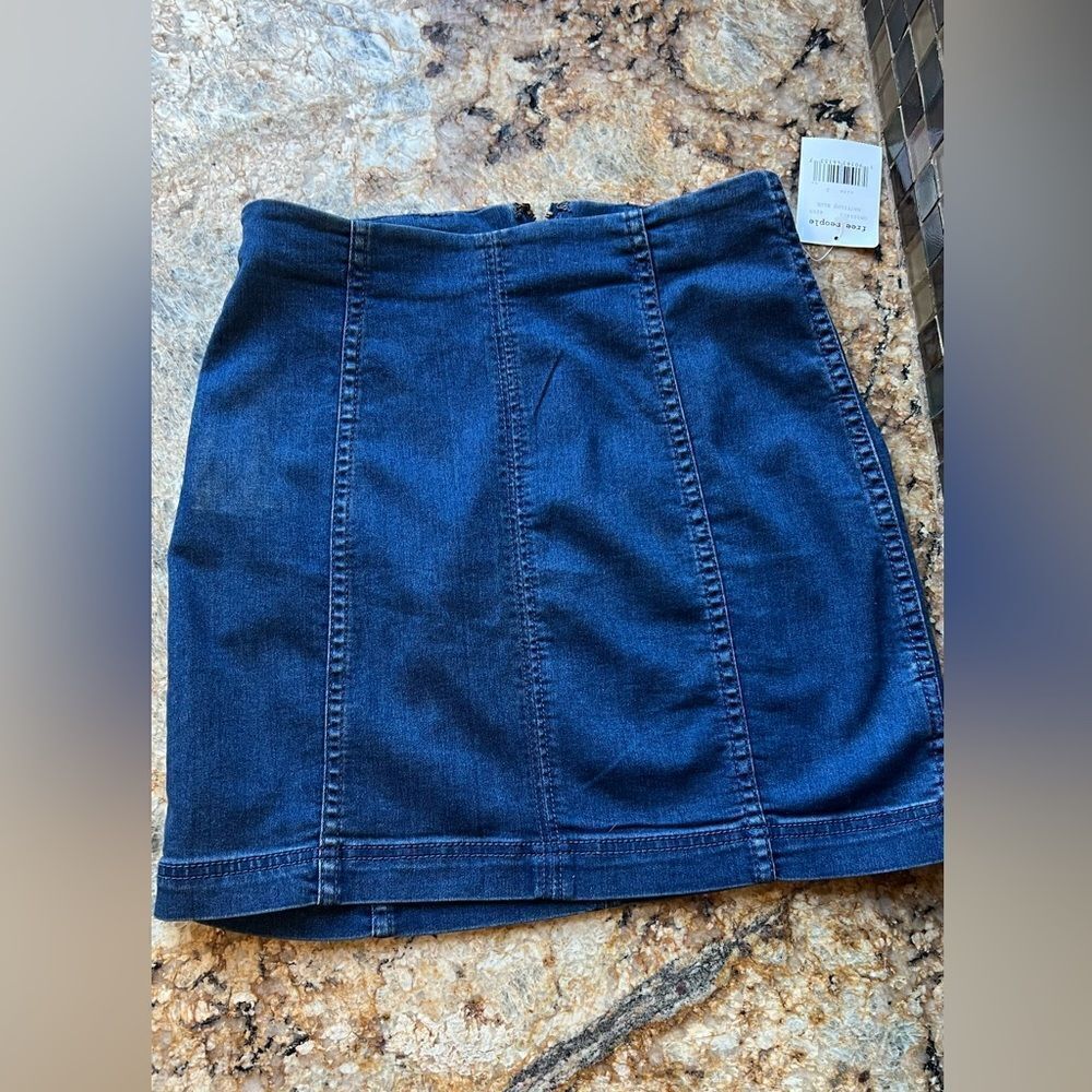Free people denim skirt nwt